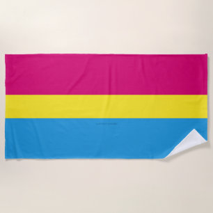 Toalha De Praia bandeira do orgulho pansexual SlipperyJoe rosa âmb