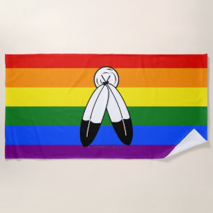 Toalha De Praia bandeira do orgulho two-spirit de SlipperyJoe simb