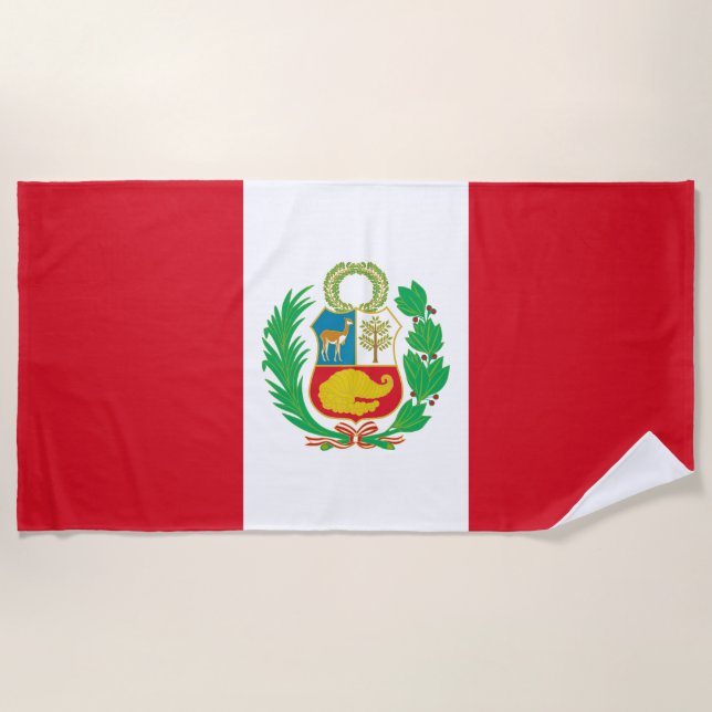 Toalha De Praia Bandeira do Peru (Frente)