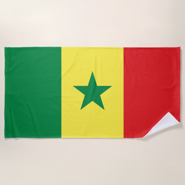 Toalha De Praia Bandeira do Senegal (Frente)