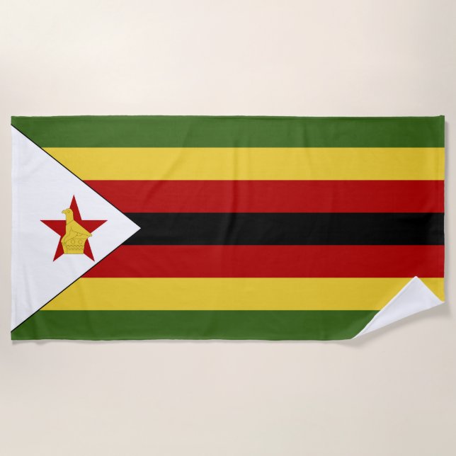 Toalha De Praia Bandeira do Zimbabué (Frente)