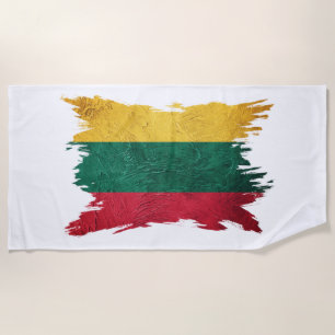 Toalha De Praia Bandeira Grunge Lituânia, curso de Bruxelas, Litu