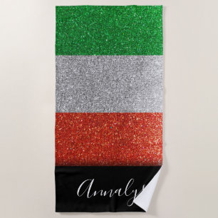 Toalha De Praia Bandeira italiana Milan Glitter Summer Party