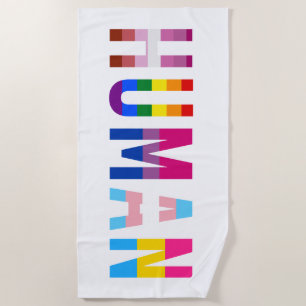 Toalha De Praia Bandeira LGBT HUMANA Mês do Orgulho Gay Transgêner