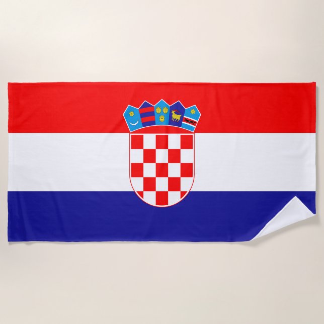 Toalha De Praia Bandeira nacional da Croácia Zastava Hrvatske (Frente)