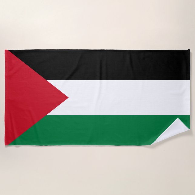 Toalha De Praia Bandeira Palestiniana (Palestina) (Frente)