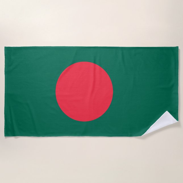 Toalha De Praia Bandeira Patriótica Bangladesh (Frente)