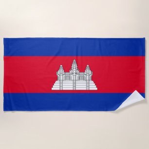 Toalha De Praia Bandeira Patriótica do Camboja