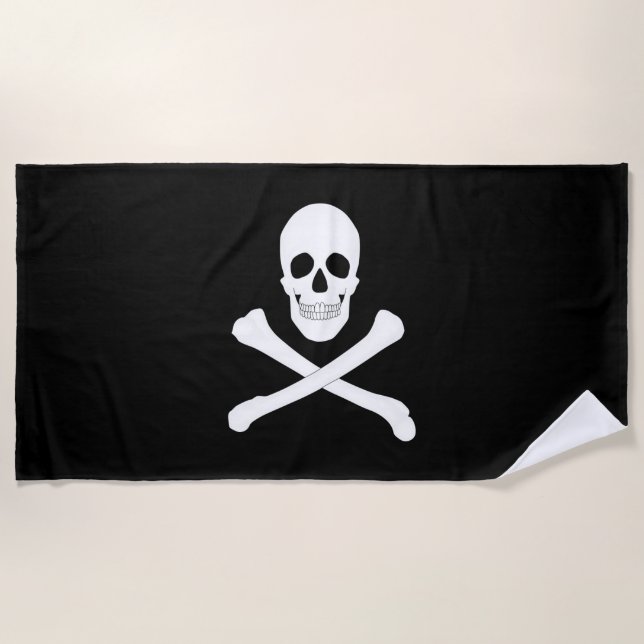 Toalha De Praia Bandeira Pirate (Jolly Roger) (Frente)