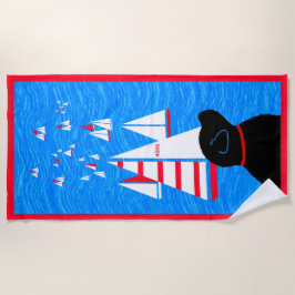 Toalha De Praia Bandeja de Praia Negra Regatta Day