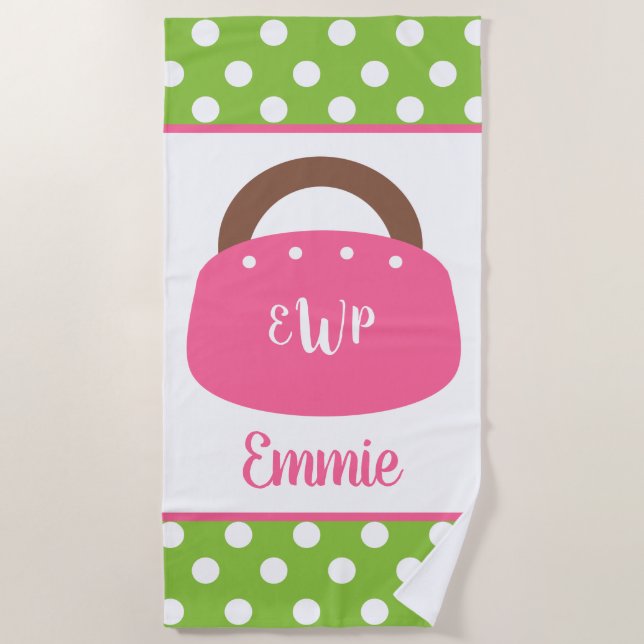 Toalha De Praia Bandeja de praia personalizada das Bermudas monogr (Frente)