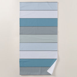 Toalha De Praia Banhas De Cor Azul E Cinza Em Papel De Aquarela