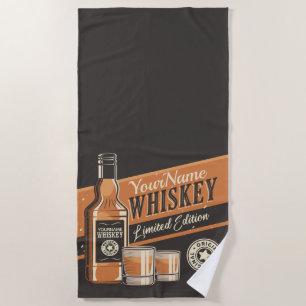 Toalha De Praia Bar de Garrafa de Licor de Uísque Personalizado O