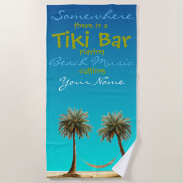 Toalha De Praia Bar Tiki Personalizado Plush Extra Grande
