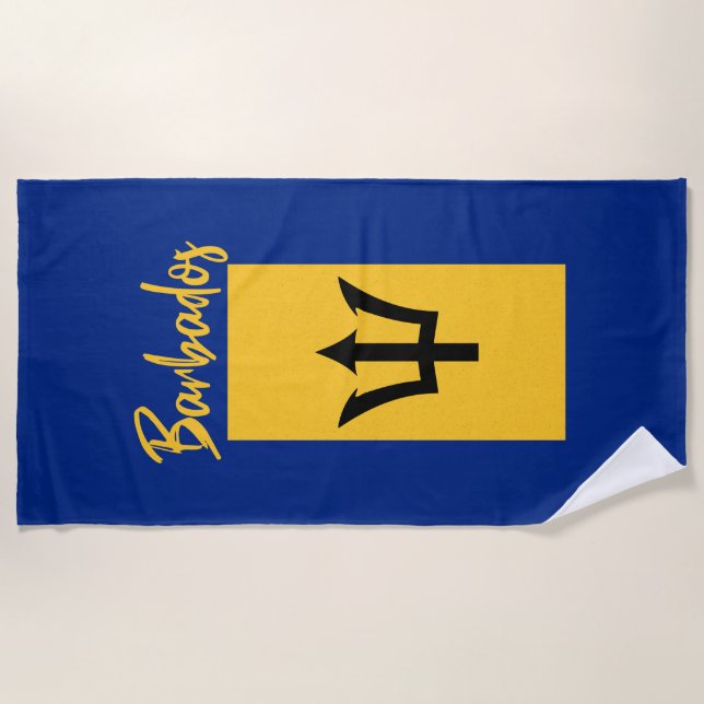 Toalha De Praia Barbados Bajan Flag Caribe Barbadiano
