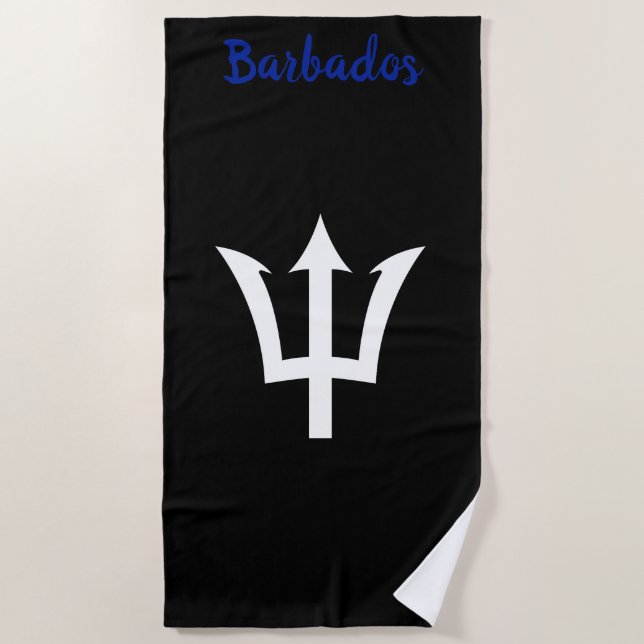 Toalha De Praia Barbados Trident Black Beach Towel (Frente)