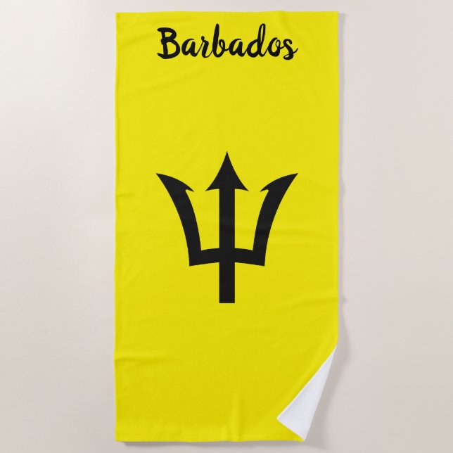 Toalha De Praia Barbados Trident Yellow Beach Towel (Frente)
