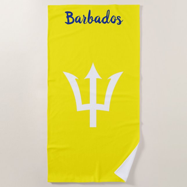 Toalha De Praia Barbados Trident Yellow Beach Towel (Frente)