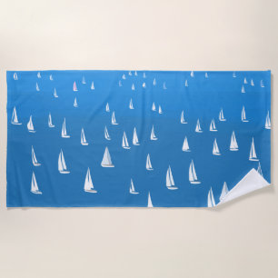 Toalha De Praia Barcos à vela no mar azul profundo - Barcos à vela