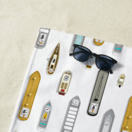 Toalha De Praia Barcos náuticos a cores no rio ANY