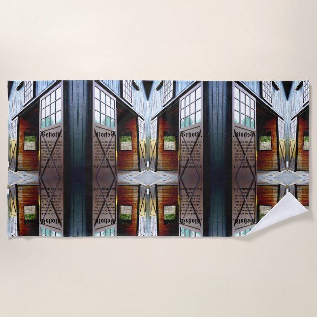 Toalha De Praia Barn Door Perspective, Revelation 3:8 (Frente)