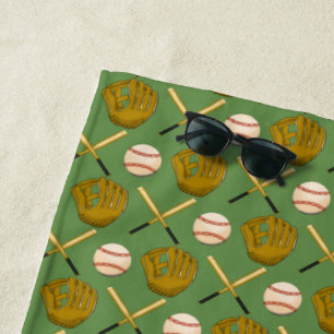Toalha De Praia Baseball Bat, Glove & Ball Beach Towel