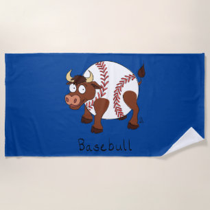 Toalha De Praia Basebull Funny Baseball Beach e Sport Towel