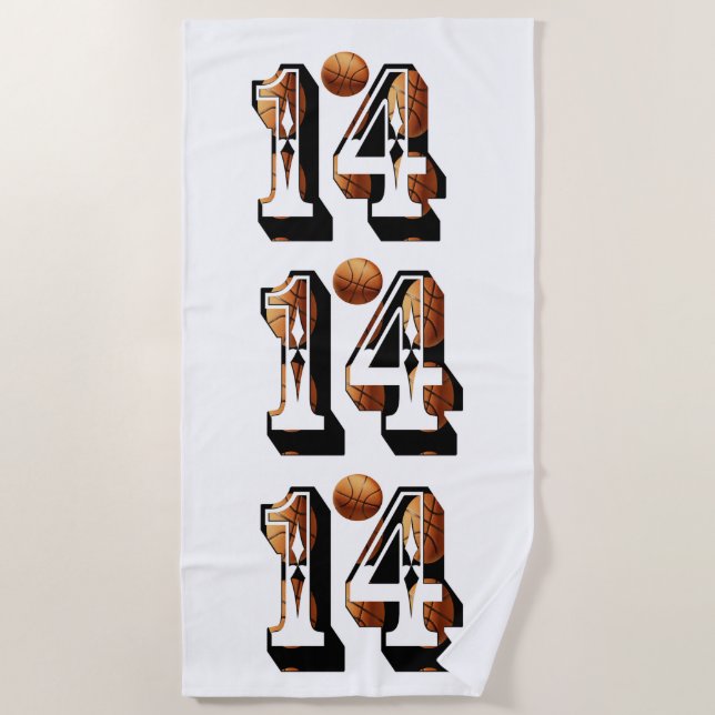 Toalha De Praia Basquete 14 Feita A Partir De Bolas De Basquete, (Frente)