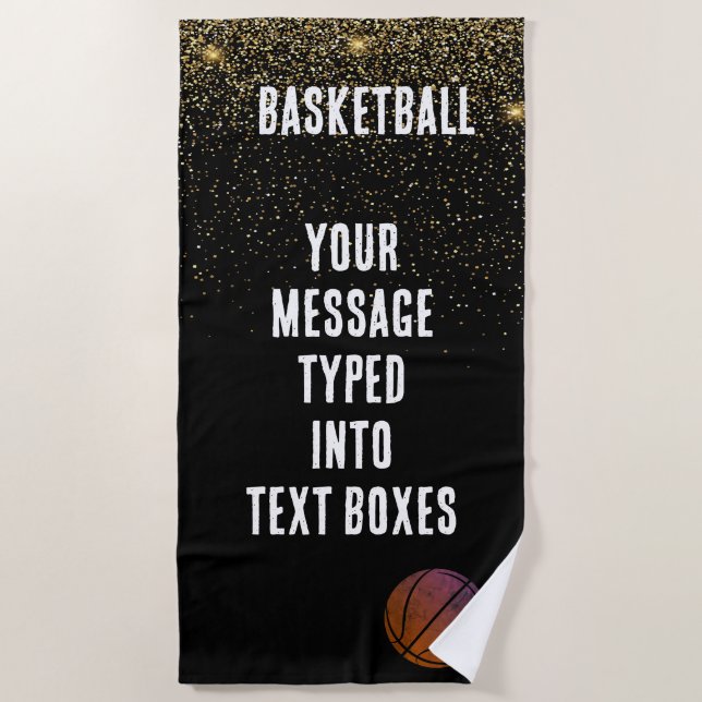 Toalha De Praia Basquete Personalizado,Ideias de Presente de Basqu (Frente)