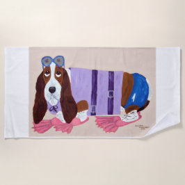 Toalha De Praia Basset Hound de Nadadeiras