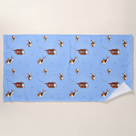 Toalha De Praia Basset Snorkeling de KiniArt