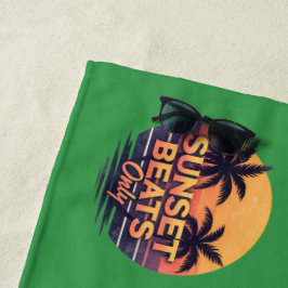 Toalha De Praia Batidas do Pôr do Sol Retro Apenas Palmeiras Vinta