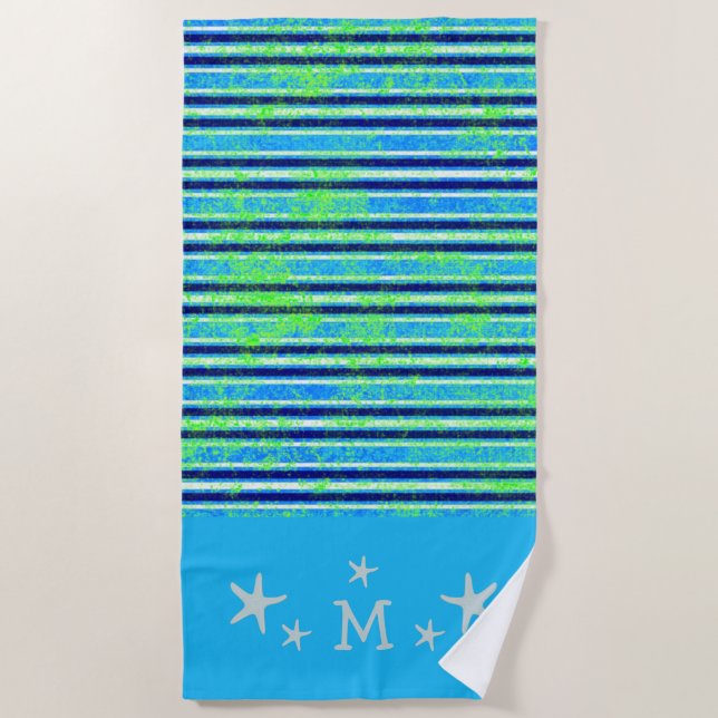 Toalha De Praia Batik Stripes e Starfish Beach Towel (Frente)
