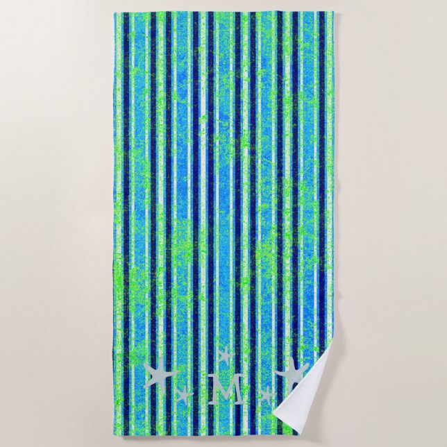 Toalha De Praia Batik Stripes e Starfish Beach Towel (Frente)