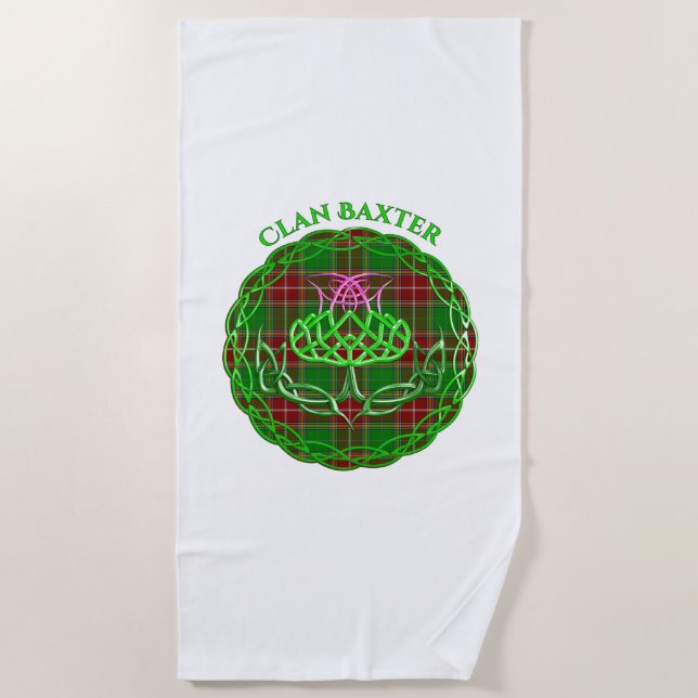 Toalha De Praia Baxter Scottish Tartan Celtic Thiste (Frente)
