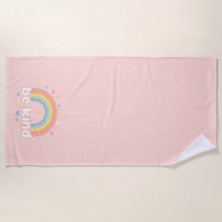 Toalha De Praia Be Kind – Rainbow Pastel Positivity