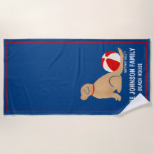 Beach Days Ouro Retriever Dog Beach Towel