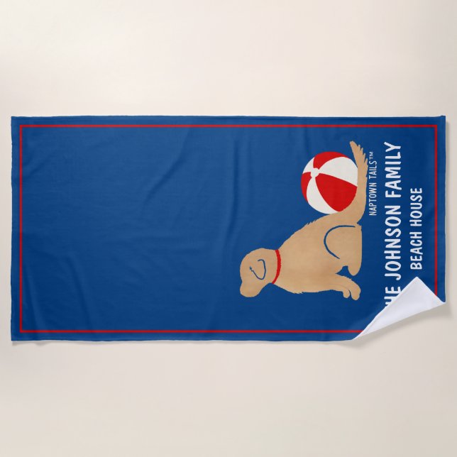Toalha De Praia Beach Days Ouro Retriever Dog Beach Towel (Frente)