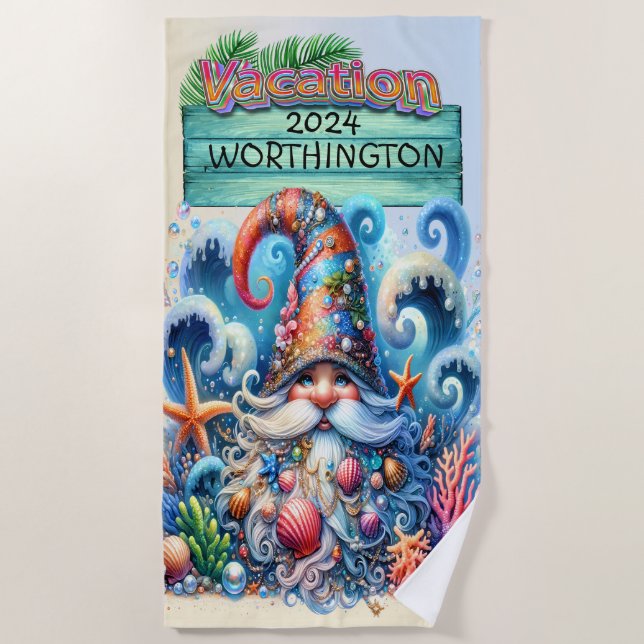 Toalha De Praia Beach Gnome Beach Towel (Frente)
