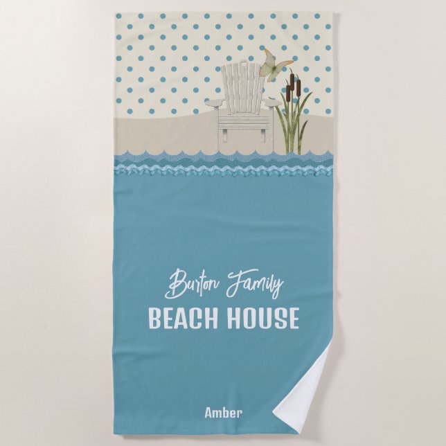 Toalha De Praia Beach House Beach Scene Lake House Beach Towel (Frente)