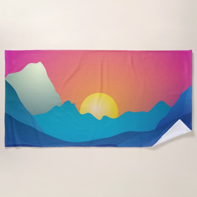 Toalha De Praia Beach Landscape Abstrato Beach Towel (Frente)