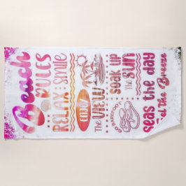 Toalha De Praia Beach Rules Towel - Engraçado e prático