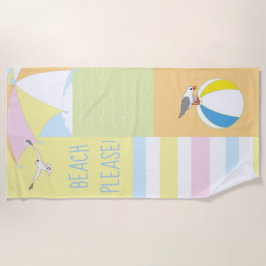 Toalha De Praia Beach Scene Animated Beach Towel