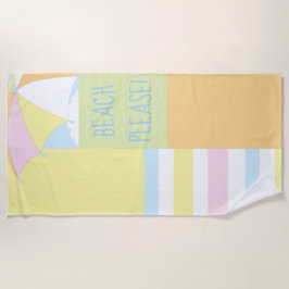 Toalha De Praia Beach Scene "Beach Please" Beach Towel