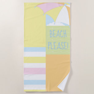 Toalha De Praia Beach Scene "Beach Please" Beach Towel