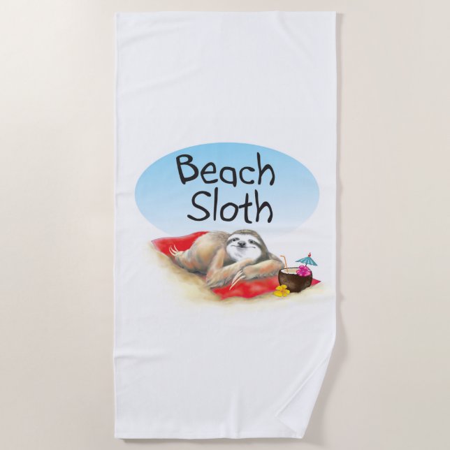 Toalha De Praia Beach Sloth Towel (Frente)