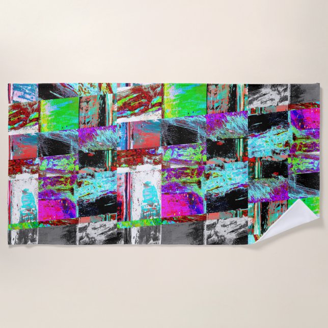 Toalha De Praia Beach Towel – Abstract Grid (Frente)