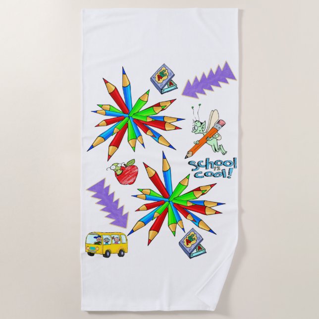 Toalha De Praia Beach Towel Back to School é Legal (Frente)