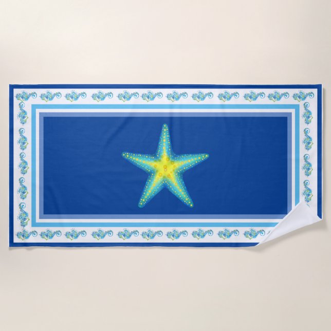 Toalha De Praia Beach Towel Beach Towel Seaside Royal Blue (Frente)