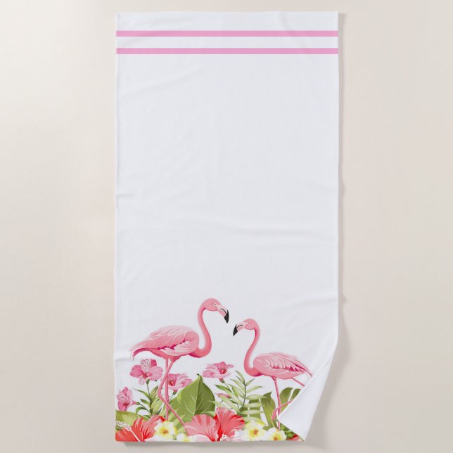 Toalha De Praia Beach Towel-Flamingo (Frente)